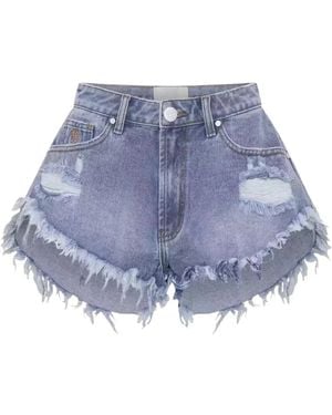 One Teaspoon Denim Shorts Met Raffelige Zoom - Blauw
