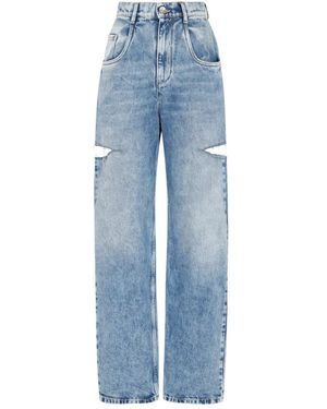 Maison Margiela Vintage Effect Cotton Jeans For - Blue
