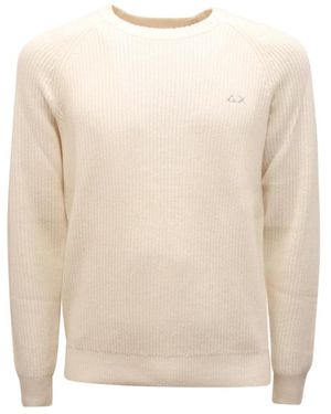 Sun 68 Round-Neck Knitwear - Natural