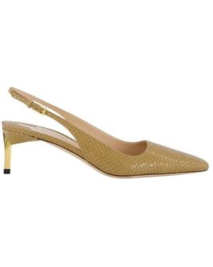 Tom Ford Schoenen ,Leer Python Glossy Slingback Pumps - Metallic