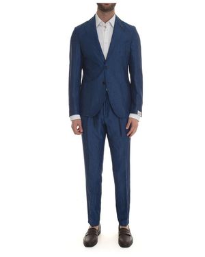 Paoloni Single Breasted Suits - Blue