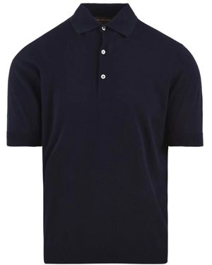 FILIPPO DE LAURENTIIS Tops ,Blauw ,Katoen Cotton Polo