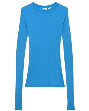 BITE STUDIOS Tops ,Blauw ,Katoen Jersey Met Lange Mouwen