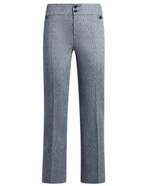 Etro Broeken ,Blauw ,Katoen Jacquard Rechte Broek