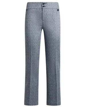 Etro Jacquard Straight-Leg Hosen - Blau