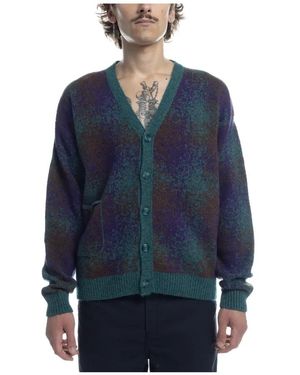 Pop Trading Co. Strickjacke Elegantes Muster - Blau