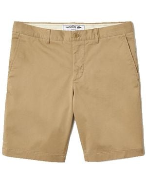 Lacoste Beige Slim Fit Stretch Cotton Bermuda Shorts 42 - Natural