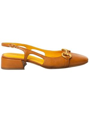 Mara Bini Schoenen ,Bruin ,Leer Sandalo Slingback - Oranje