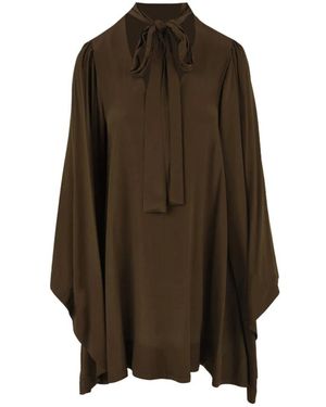 SOLOTRE Kleedjes ,Bruin ,Elegante Jurk