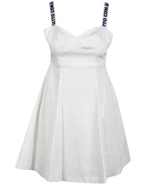 Giulia N Couture Vestido De Algodón Y Elastano Para Mujer, Mujer, Talla - Blanco