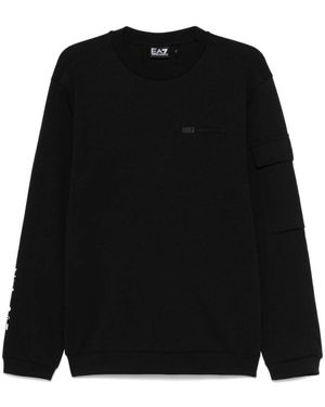 EA7 Schwarzer Pullover Mit Mesh-Einsätzen