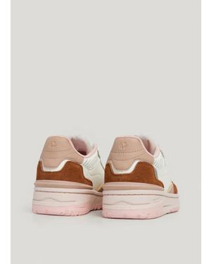 Pepe Jeans Sneakers classiche in pelle con dettagli in camoscio - Marrone