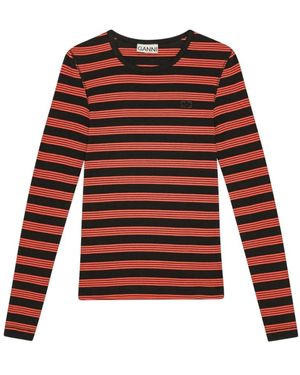 Ganni Long Sleeve Tops - Rojo