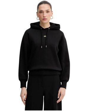 ARMANI EXCHANGE Hoodies & Sweatvesten ,Zwart ,Katoen Hooded Sweatshirt