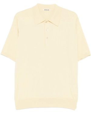 AURALEE Giza High Gauge Strick-Polohemd - Natur