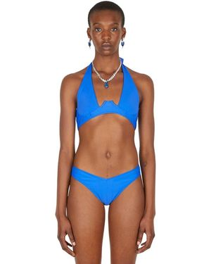 DI PETSA Wet-Look Mesh Bikini - Blauw