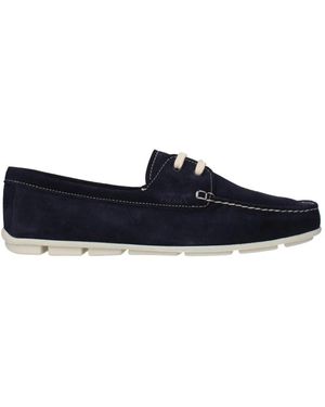 Prada Leren Instap Loafers - Blauw