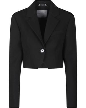 Balenciaga Jassen ,Zwart ,Katoen Cropped Jacket