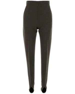 Jil Sander Broeken ,Bruin ,Wol Modieuze Pantalon Van Wolmix Met Stretch - Zwart