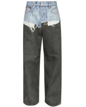 Acne Studios Jeans ,Grijs ,Katoen Trompe-'Œil Jeans