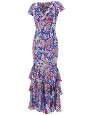 RIXO London Kleedjes ,Veelkleurig ,Polyester Amelle Maxi Dress - Paars