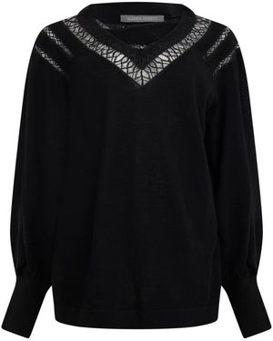 Alberta Ferretti V-Ausschnitt Pullover - Schwarz