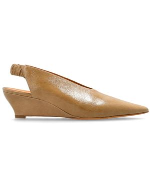 Odissi Leren Wedge Schoenen - Naturel