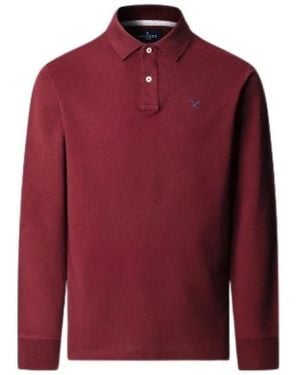 Hackett Slim Fit Langarm-Polohemd Aus Piqué - Rot