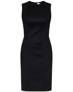 McQueen Kleedjes ,Zwart ,Wol Fitted Silk Dress