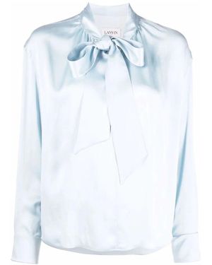Lanvin Zijden Blouse Met Lintsluiting - Blauw