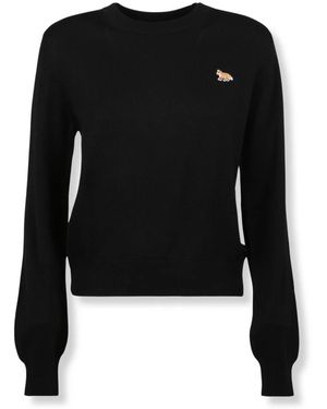 Maison Kitsuné Round-Neck Knitwear - Black