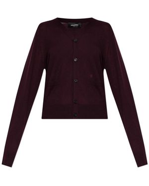 DSquared² Wollstrickjacke Mit Taschen - Lila