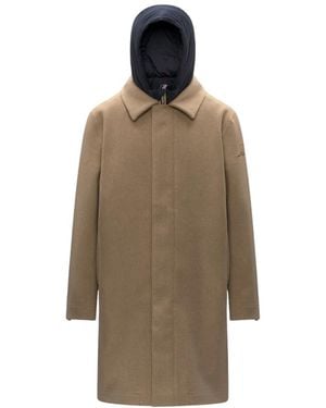 K-Way Single-Breasted Coats - Brown