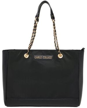 carlo colucci Tote Bags - Black