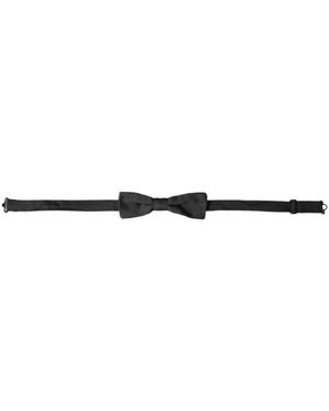 Dolce & Gabbana Accessoires ,Zwart ,Zwarte Zijden Strik