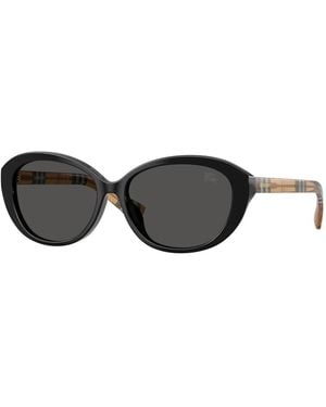 Burberry Rechteckige Cat-Eye-Sonnenbrille - Schwarz