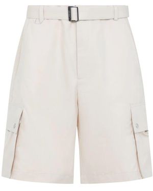 Jacquemus Mid-Thigh Cargo Shorts With Belted Waist - White