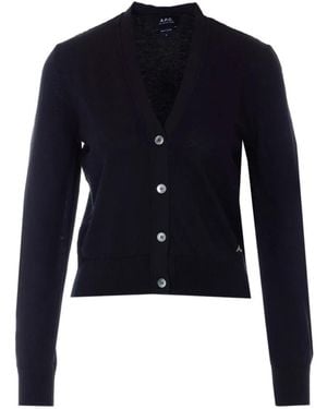 A.P.C. Truien & Vesten ,Zwart ,Cardigans - Blauw