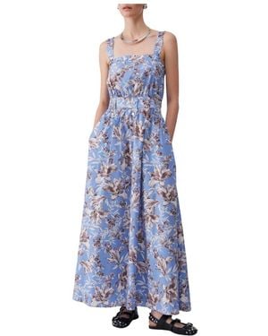 Liu Jo Kleedjes ,Blauw ,Katoen Poplin Maxi Jurk