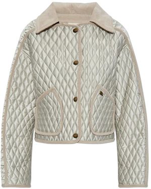 Burberry Floriston Gewatteerd Jasje - Grijs