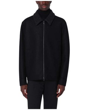 Harris Wharf London Schwarzer Wollmantel 100% Wv