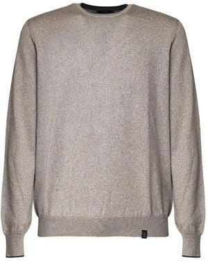 Fay Round-Neck Knitwear - Grey