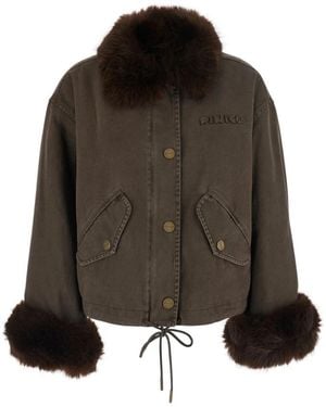 Pinko Faux Fur & Shearling Jackets - Marrón