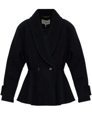 Chloé Double-Breasted Coats - Bleu