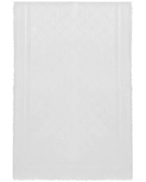 Elisabetta Franchi Ivory Monogram Jacquard Foulard Schal - Weiß