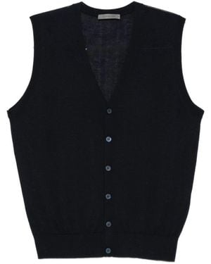 Corneliani V-Ausschnitt-Pullover Mit Knopfleiste - Schwarz