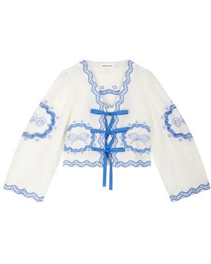 FABIENNE CHAPOT Overhemden ,Katoen Serviette Blouse - Blauw