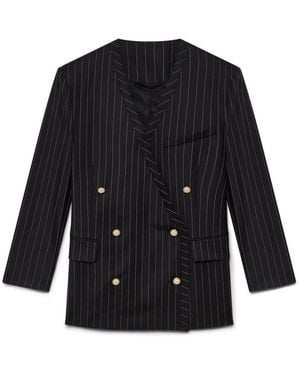 CASABLANCA Jassen ,Zwart ,Katoen Wool Pinstripe Oversized Blazer