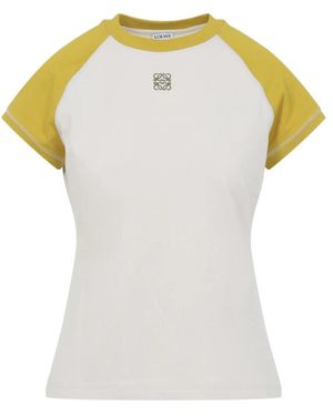 Loewe Tops ,Veelkleurig ,Katoen Small Fit T-Shirt - Wit
