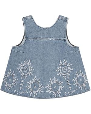 Ganni Sleeveless Tops - Blue